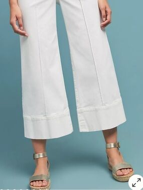 Vintage Zio New York Pintuck Chino Crop Pants MEDIUM Wide Leg Low Rise White